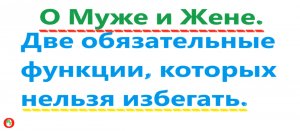 Две ОБЯЗАТЕЛЬНЫЕ функции, Мужчины и Женщины. Видео 527.