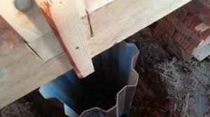 Фундамент под беседку с использованием профлиста