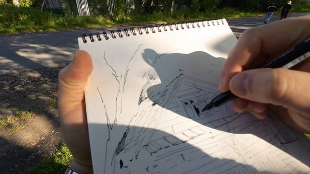 Быстрый рисунок старого дома смотреть онлайн