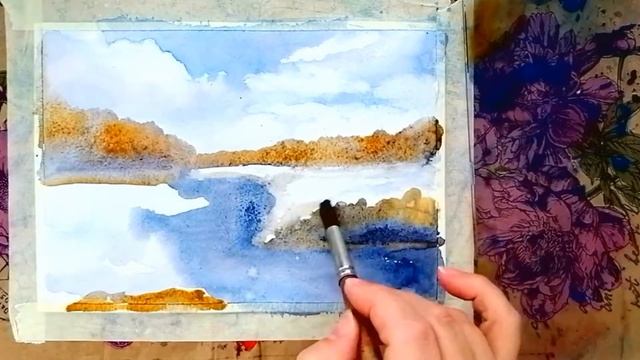 Облака за три минуты Акварель Пейзаж Рисуем с Любовью Draw with Love