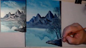 Плавные переходы (градиенты) акриловыми красками. Как рисовать пейзаж акрилом.