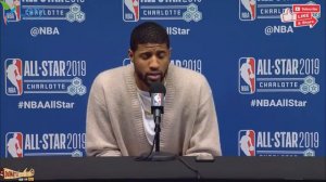 Paul George Postgame Interview   Team LeBron vs Team Giannis   2019 NBA All Star Game