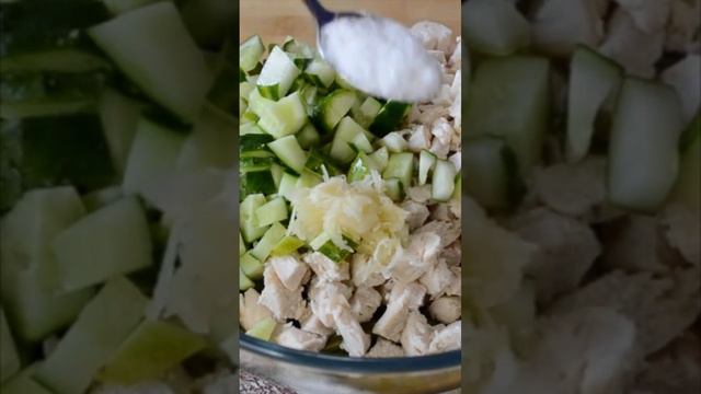 Простой и Вкусный Сытный Салат с Курицей, Огурцами и Фасолью- Готовим Дома!