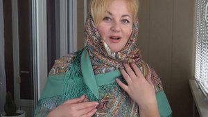 Волшебный узор 3 и 2 #павловопосадская#шаль#платок#обзор#примерки#волшебный#узор