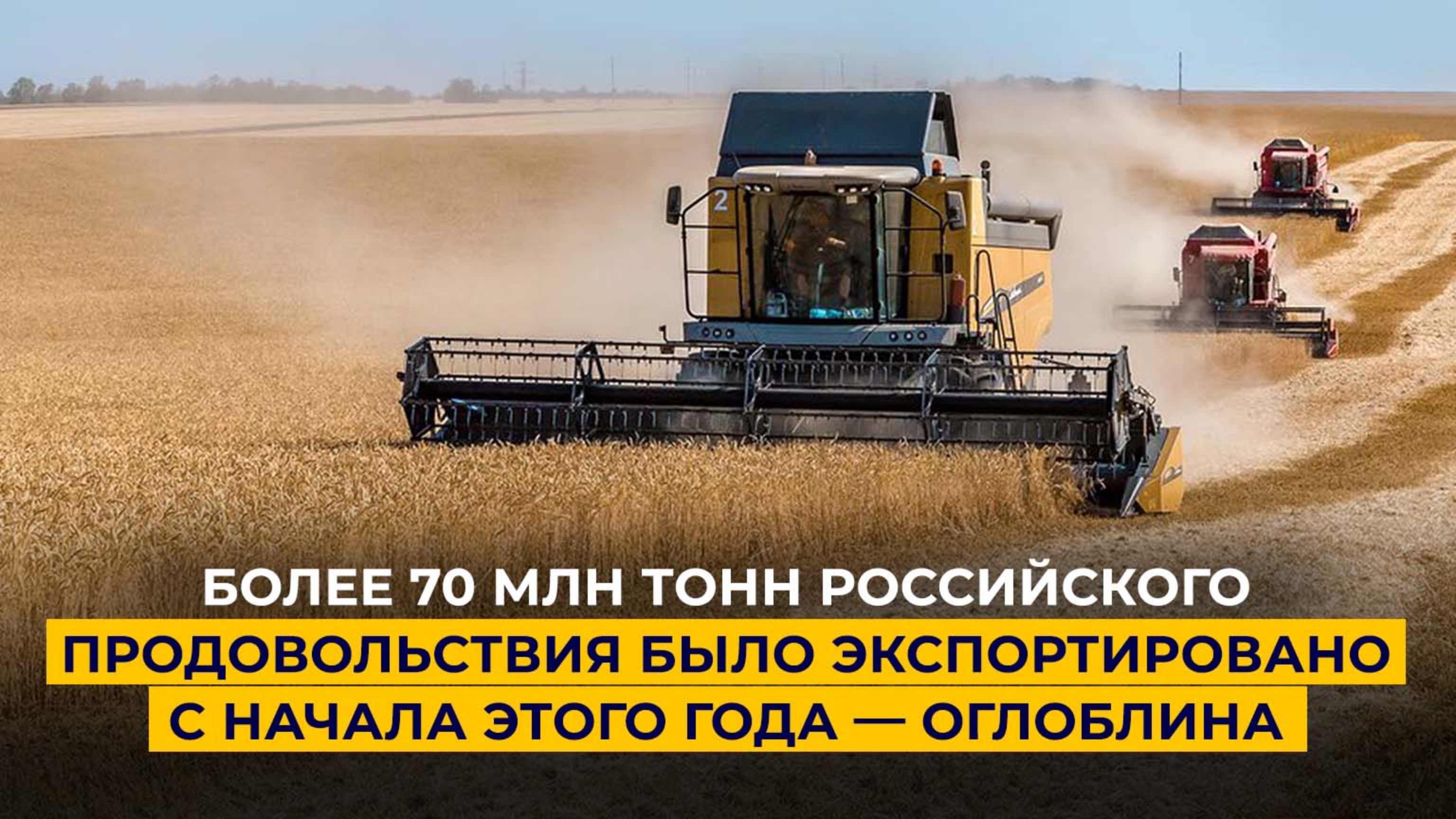 «Более 70 млн тонн российского продовольствия было экспортировано с начала этого года»