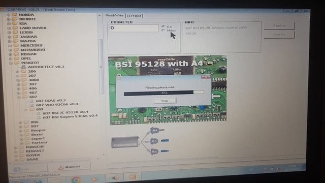 eprom блока BSI Peugeot 607 2.7 дизель корректировка пробега с помощью carprog 8.21 смотреть онлайн