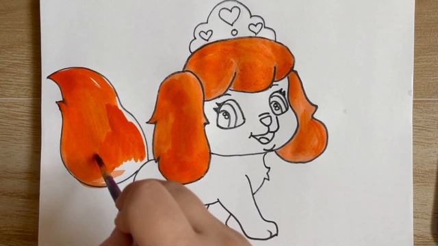 Как нарисовать милую собачку - рисуем и разукрашиваем милого щенка - рисование для детей