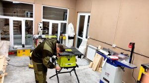 Распаковка и сборка распиловочношо станка "Ryobi RTS1800EF-G".