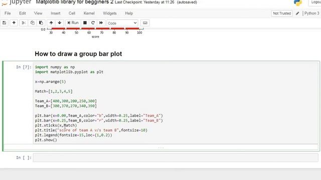 Tutorial 37 : How to draw a group Bar Plot using Matplotlib library in python | jupyter notebook смотреть онлайн