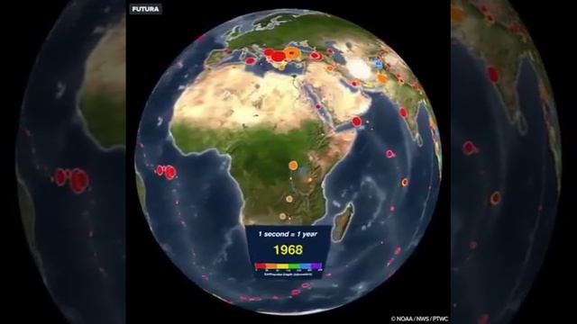 Наглядная анимация всех землетрясений, зарегистрированных с 1901 года по 2000.
⠀ смотреть онлайн