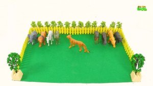 Farm animals and Wild Animals stand in line II Stop Motion with animal toys for kids || Rim Rim Art