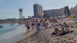 Barcelona Beach Walk Tour | Platja de Sant Miquel ?  2022 (4K UHD)