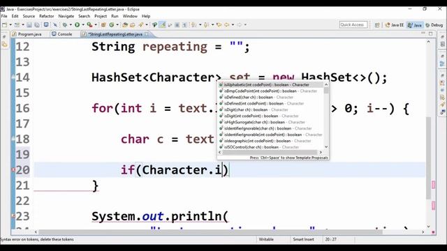 string last repeating letter in java смотреть онлайн