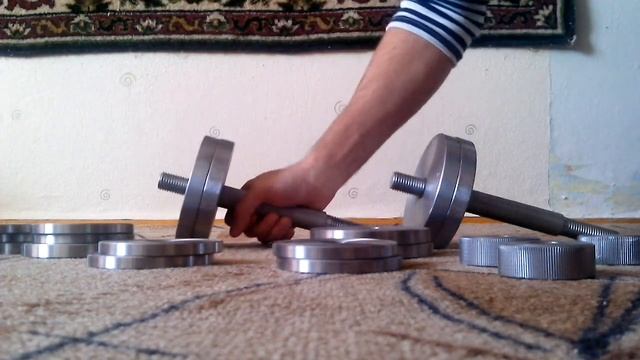 Мини штанга из двух разборных гантель