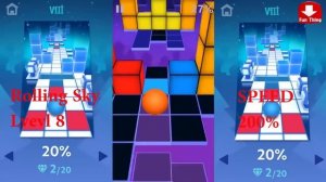 Rolling Sky Levels All 100% Complete speed  200%