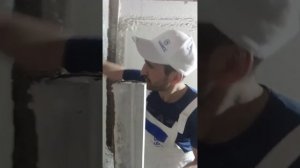 цементная штукатурка хабез, проверка на держание на стенах по гладкому и неровных поверхностей.