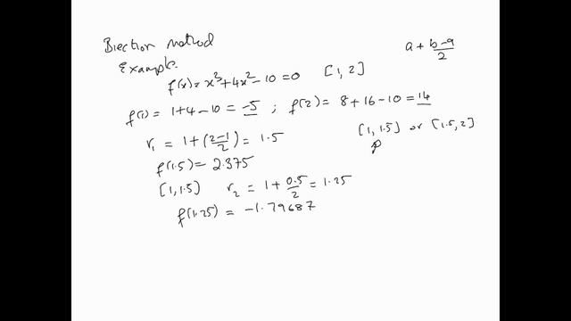 Bisection method - an example