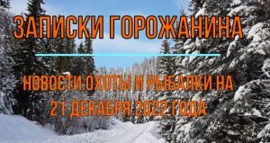 Охота. Рыбалка. Новости на 21 декабря.