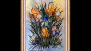 Вышивка лентами-Ribbon embroidery  ИРИСЫ-Новаковская Лариса