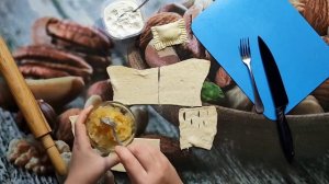 Слойки из бездрожжевого слоëного теста с вареньем.