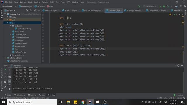 Data structures & Algorithms(Telugu)- 5.Arrays in Java- basics to advanced(deep copy & shallow copy