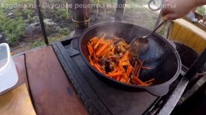 Узбекский плов из баранины - готовим в казане на даче