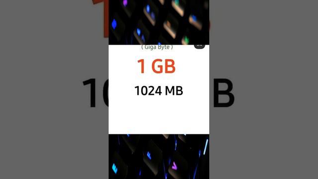 #shortsvideo what is  (megabyte) MB (kilobytes) KB (gigabyte) GB  by The power of tech