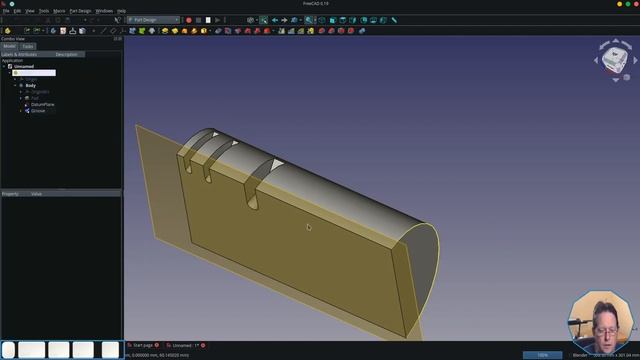 Howto use the Groove Tool in FreeCAD's Part Design Workbench