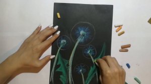 Рисуем одуванчик пастелью