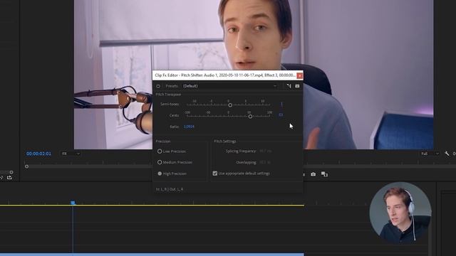 Изменение высоты голоса в Adobe Premiere Pro (Pitch Shifter) смотреть онлайн
