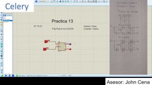 Practica13 Flip - Flop D sin clock (En simulador Proteus)