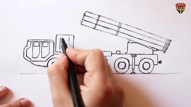 How to draw Army Rocket Launcher Truck easy | Military vehicles drawing смотреть онлайн