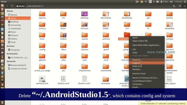 Uninstall Android Studio 1.5 from ubuntu 14.04 | Ubuntu 15.04