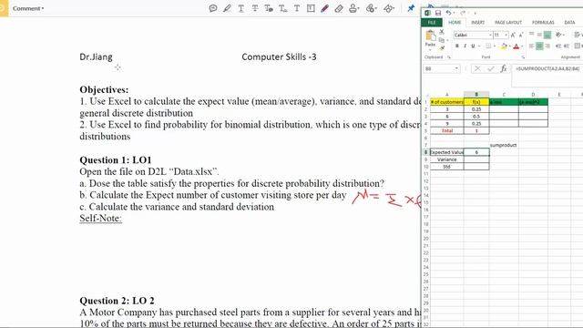 How to use Excel to Calculate the expected value, variance, std for Discrete distribution смотреть онлайн