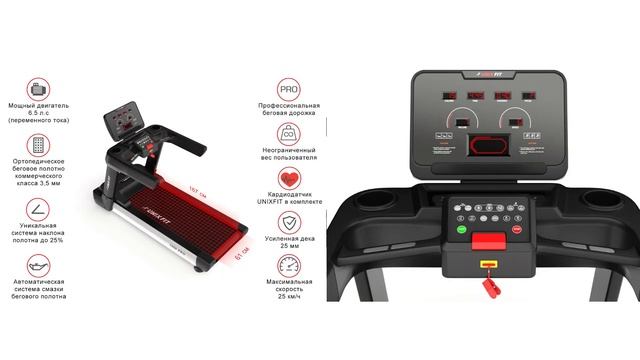 Профессиональная Беговая дорожка UNIXFIT 1550 PRO смотреть онлайн