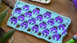 Узор крючком двуцветный