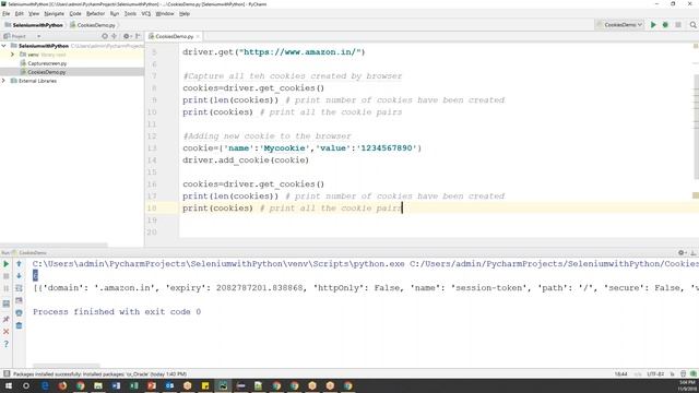 Selenium with Python Tutorial 27-Working with Cookies