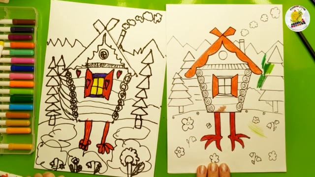 ИЗБУШКА БАБЫ ЯГИ | КАК НАРИСОВАТЬ | Уроки рисования для детей 5 лет | Рисуем с Ульяной смотреть онлайн