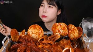 ASMR? 해물찜 먹방 (가리비,문어,낙지,오징어,전복,새우,홍합) MUKBANG BRAISED SEAFOOD(SCALLOP,OCTOPUS,SQUID,ABALONE,SHRIMP)