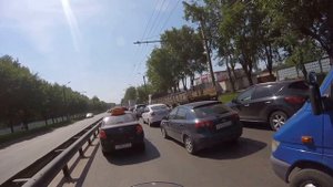 Honda Shadow 750 поездка в пробках по городу Вятка