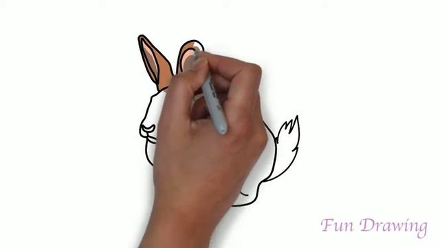 Как нарисовать кролика / мультик раскраска кролик для детей / учим цвета смотреть онлайн