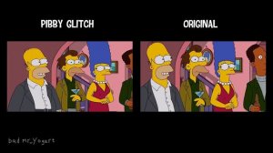 If the darkness took over all The Simpsons characters and Original SIDE-BY-SIDE COMPARISON ( Pibby