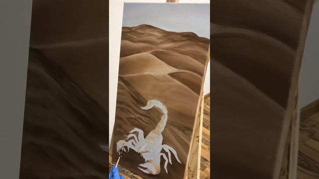 Процесс создания картины маслом «Скорпион» смотреть онлайн