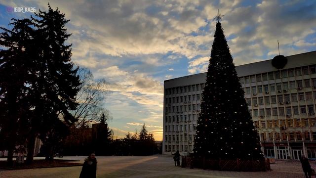 Пятигорск. Городская елка на закате. Time-lapse 4K