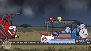 CHOO-CHOO CHARLES vs THOMAS & GHOSTBUSTERS 2 l Among Us Animation