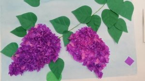 Ветка сирени из креповой бумаги