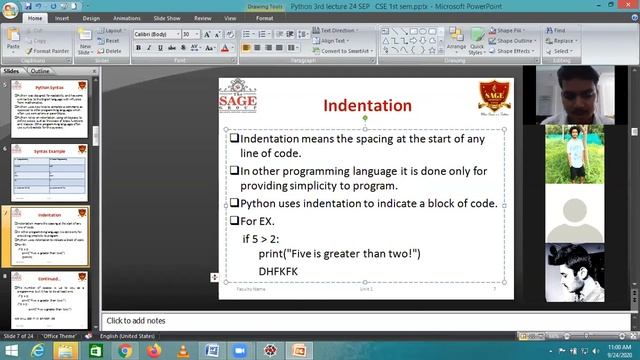 python syntax 24 sep