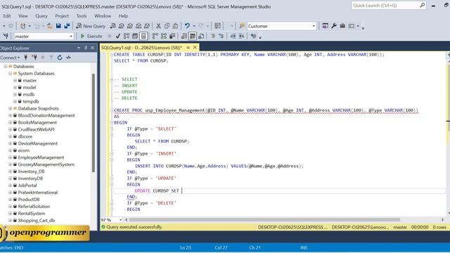 SQL Stored Procedure Tutorial | CRUD Operations Explained With Example смотреть онлайн