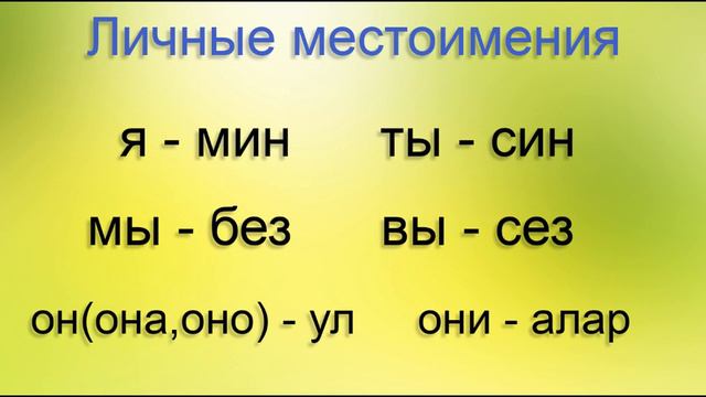 Личные местоимения.