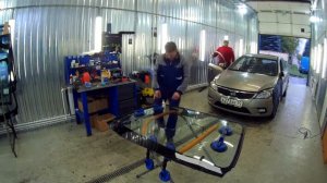 Замена лобового стекла на киа сид (kia ceed) в таймлапс